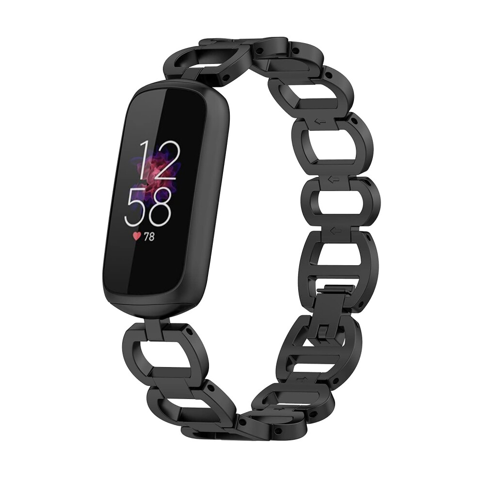 Silicone Sport Band Breathable Adjustable Replacement Strap For Fitbit Luxe Women And Men Black 9053599134152