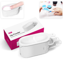 Dip Powder Recycling Tray for Nails with French Tip Guide, Easy Clean White Manicure Tray
