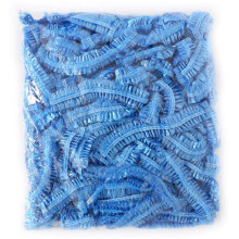 100PCS Disposable Waterproof Shower Caps Blue, Elastic OneSize Fit for Hair Protection Travel Home