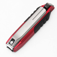 Multifunction AntiSplash Nail Clipper with Catcher and Phone Holder, Stainless Steel Red