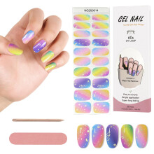 20PCS French Gel Nail Stickers Kit UV LED Cured Real Gel Finish LongLasting Waterproof