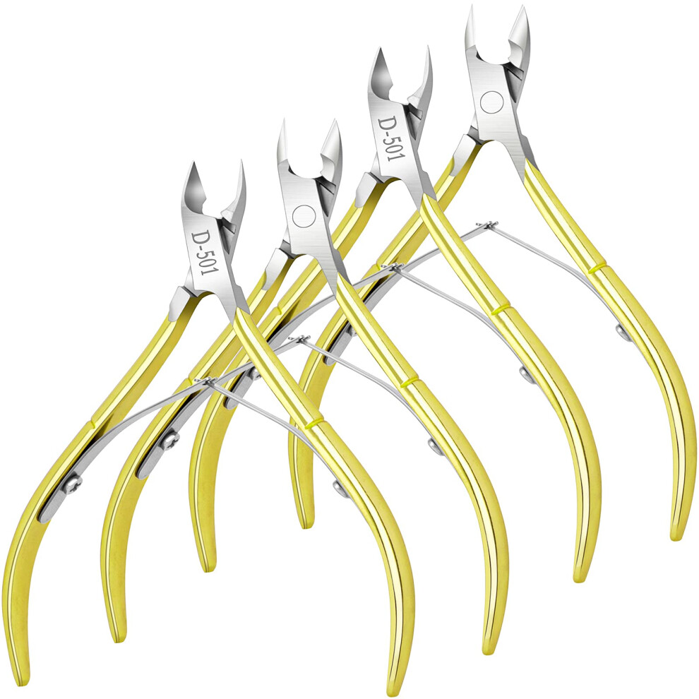 Gold Professional Stainless Steel Cuticle Nippers Set With Half Jaw Precision For Manicure Pedicure