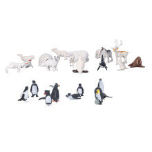 Lifelike Penguin, Bear & Whale Animal Figures Set, Plastic Decoration Collection