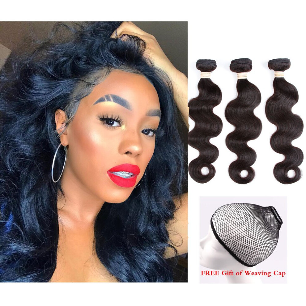 Unisex Brazilian Body Wave Human Hair Bundles 14 16 18 Inch Virgin Remy Extensions Full Volume Natural Waves
