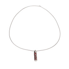 Halskette aus Edelstahl mit hohlem Zylinderschmuck, 4,3 cm Anhänger mit Kette