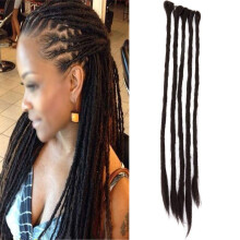 20 Inch Synthetic Dreadlock Extensions Natural Black Crochet Locs Handmade for Men and Women 20pcs