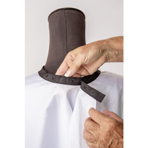 White Polyester Hair Cutting Cape with Adjustable Snap Closure for Barber and Stylist Oversized 1