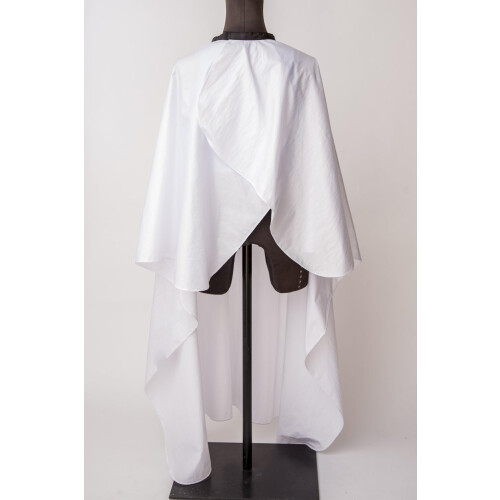 White Polyester Hair Cutting Cape with Adjustable Snap Closure for Barber and Stylist Oversized 2