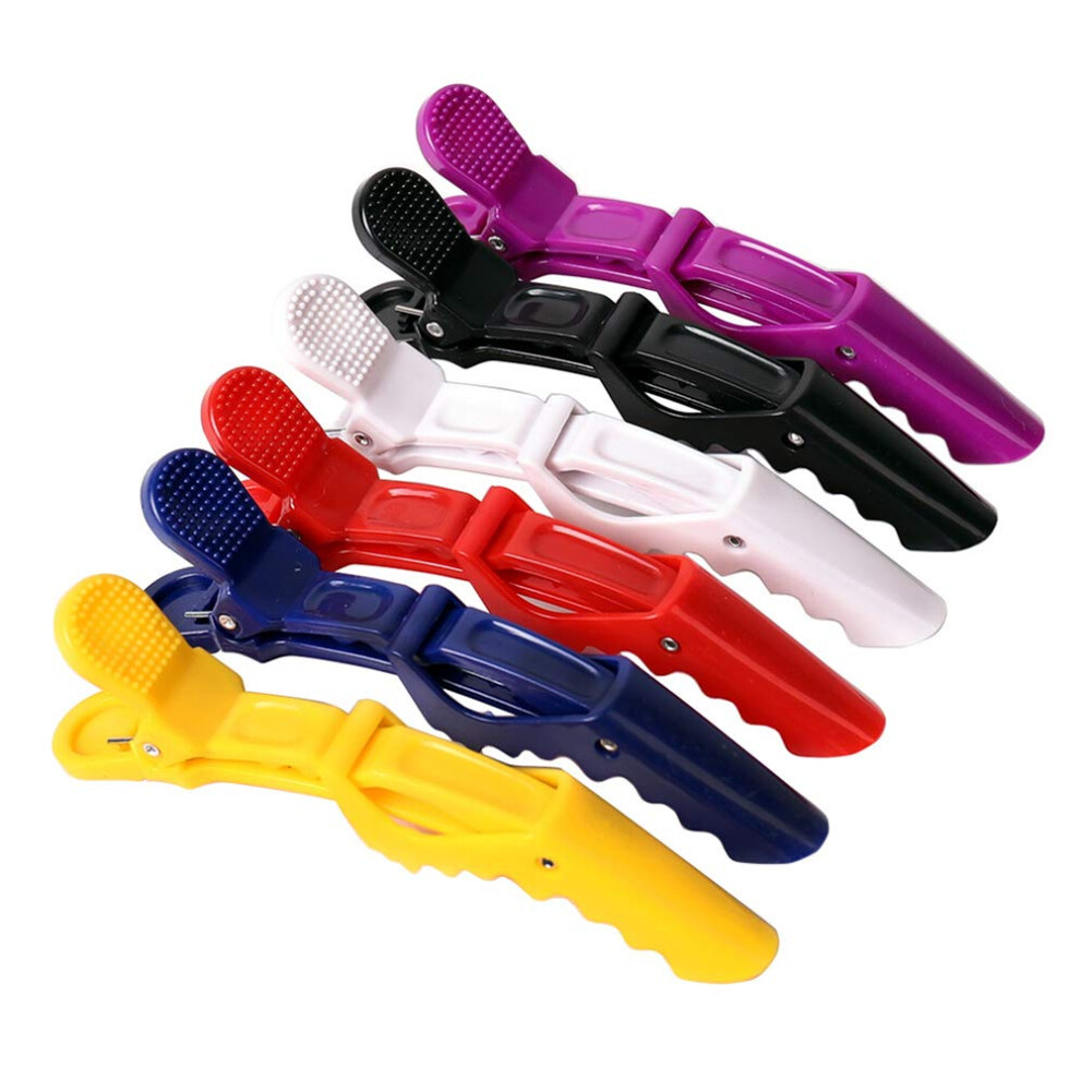 Hair Clips 6 Pack Black Plastic Crocodile Sectioning Clips for Styling Cutting and Coloring