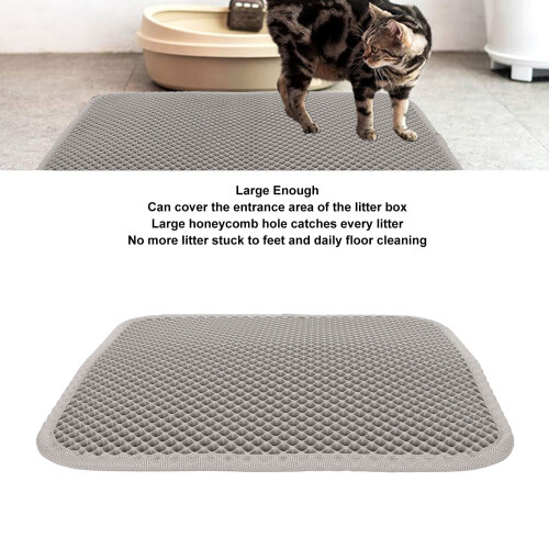 Gray Cat Litter Pad 30x30cm Waterproof Double Layer EVA Mat 2