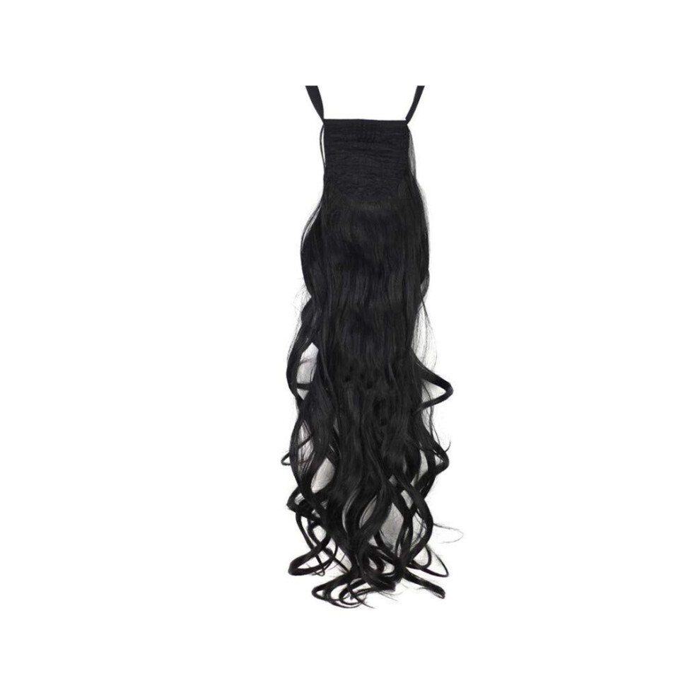 24 Inch Curly Clip In Hair Extensions Synthetic Ponytail Hairpiece 120g for Instant Length and Volume
