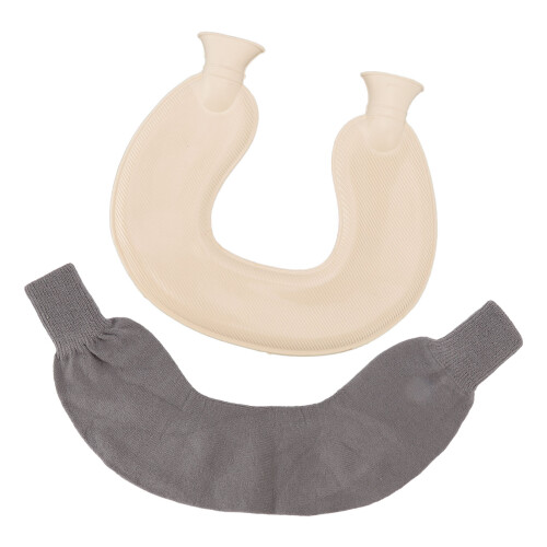 U-förmige Wärmflasche mit Strickbezug, 1 l