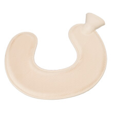 U-förmige 1L Heißwasserflasche mit weicher Schwarz-Beige-Hülle für Schulter & Reisen