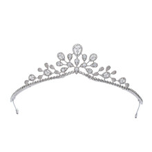 Cubic Zirconia Wedding Tiara with Brilliant Sparkle, Platinum Plated Bridal Crown for Women