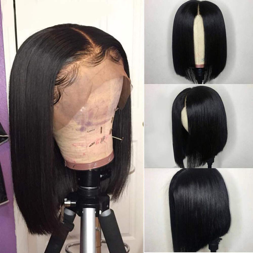 Human Hair Lace Front Wig Glueless Brazilian Loose Curly Natural Hairline Medium Cap 180 Density