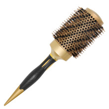 Round Brush for Blow Drying with Boar Bristles, 53mm Large Barrel for Long Hair Styling and Frizz Control