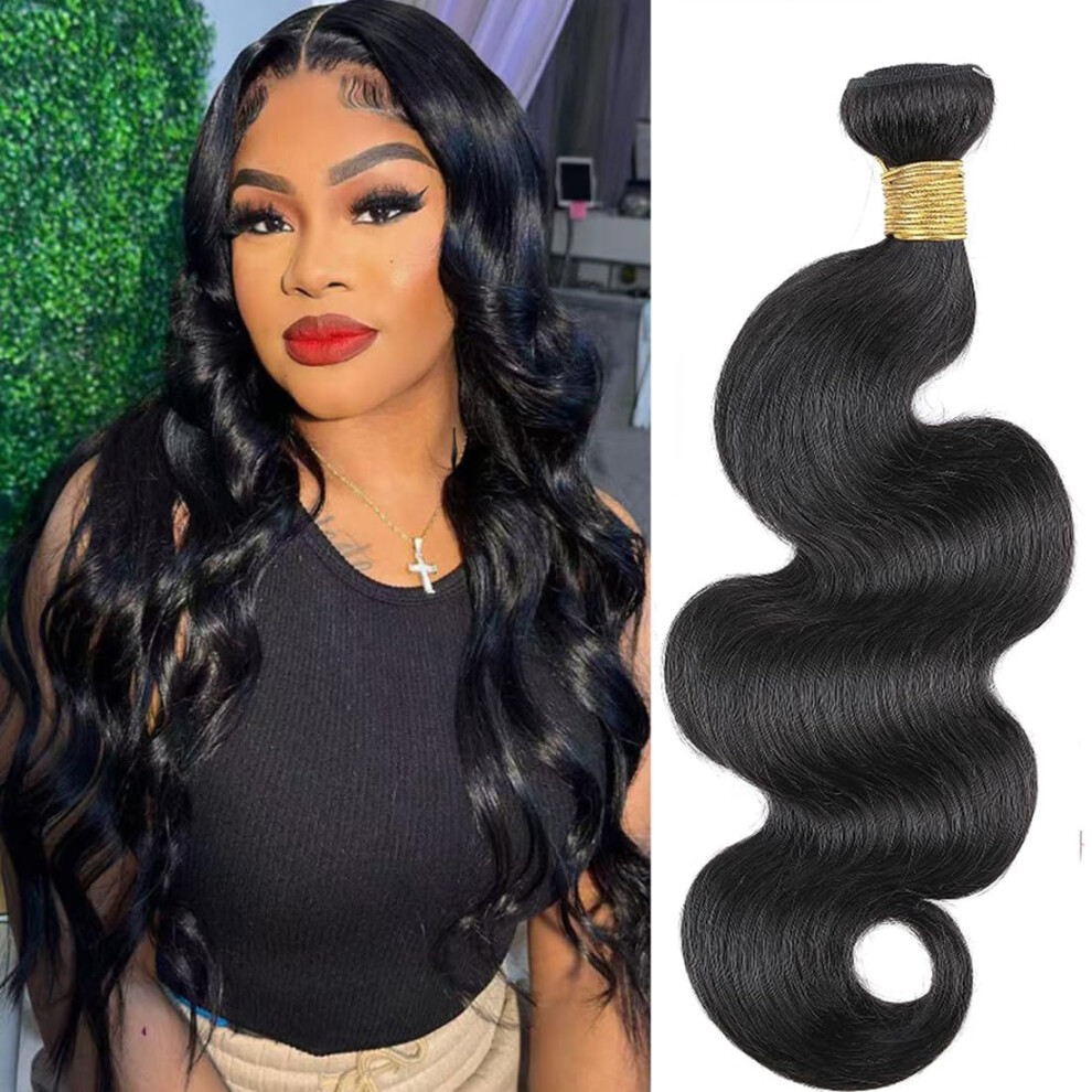 18 Inch Brazilian Body Wave Hair 1B Natural Black Virgin Human Hair Bundles Double Weft