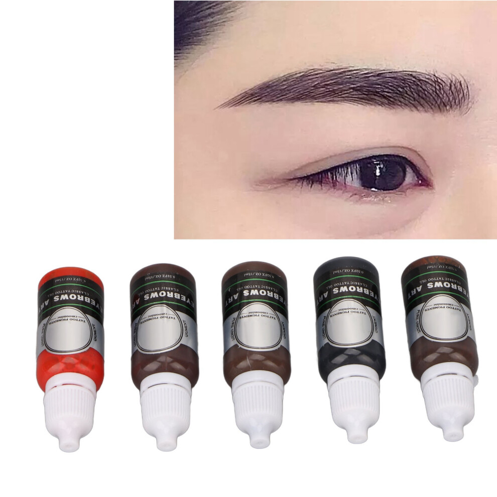 5 Colors Microblading Ink Set 15ml x 5 for Eyebrow & Lip Tattoo