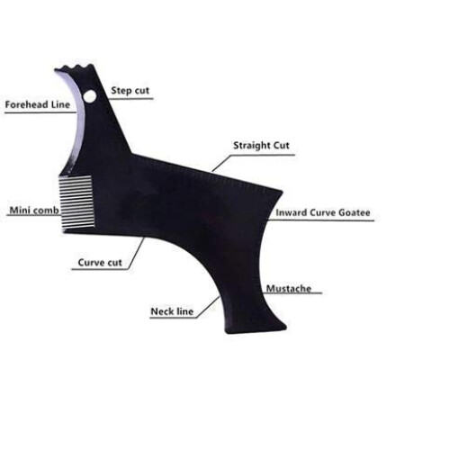 Beard Shaping Tool with Symmetric Line Guide, MultiEdge Beard Shaper Comb for Grooming, Black 1