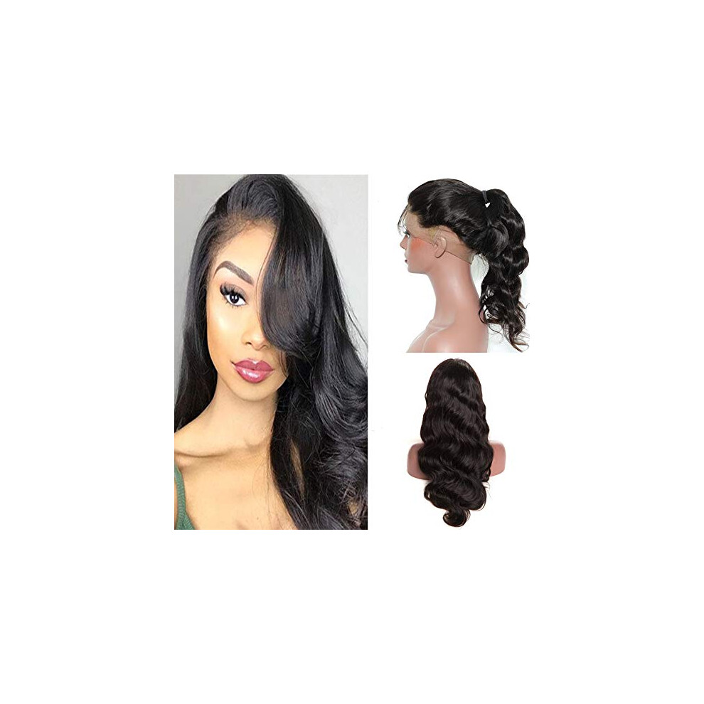 360 Lace Frontal Body Wave Wig Brazilian Virgin Human Hair 24 Inch PrePlucked With Baby Hair