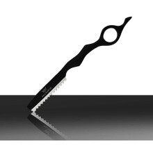 Professional Hair Cutting Razor Handle Black Stainless Steel Lightweight Ergonomic Grip