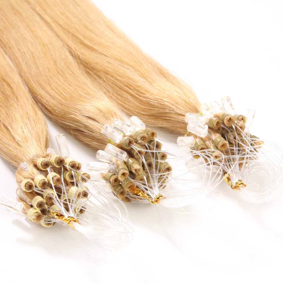 Unisex Remy Micro Loop Hair Extensions 1G Strands 60Cm Natural Human Hair Easy Attachment
