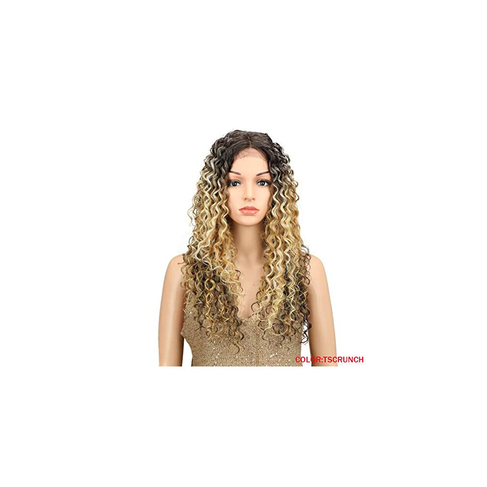 Unisex Brown 30 Inch Kinky Curly Lace Front Wig With Natural Hairline Swiss Lace, 150% Density, Heatstylable