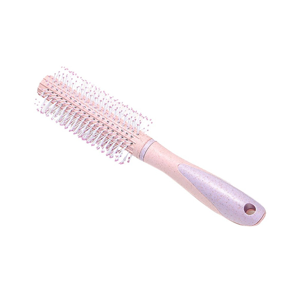 Unisex Detangling Hair Brush For Curly Hair With Wheat Straw Round Comb, Candy Color, Antistatic Handle
