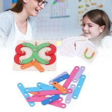 Holz-Kinder-Lernpuzzle mit Stapelblöcken, Sortierplatte für Formen & Farben