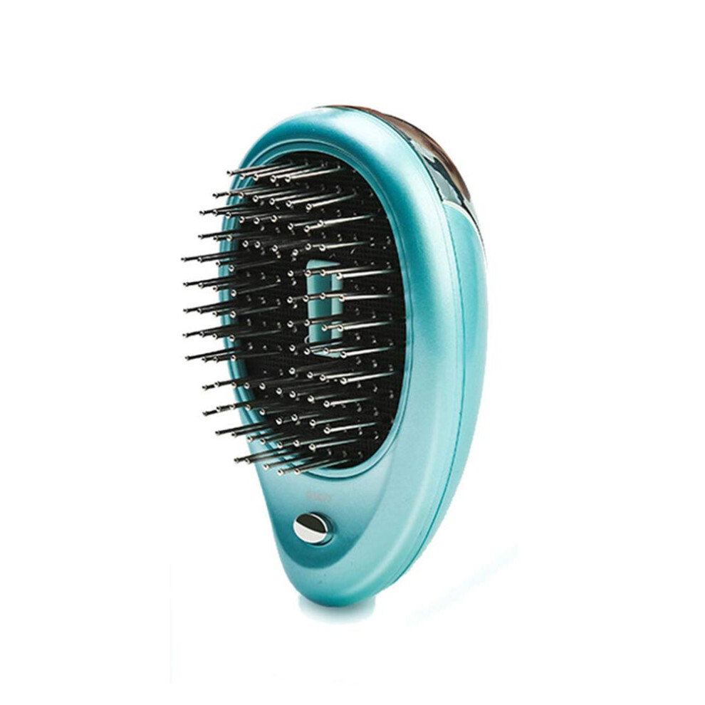 Unisex Green Electric Hair Brush Ionic Antistatic Comb With Massage Function For Smooth Hair