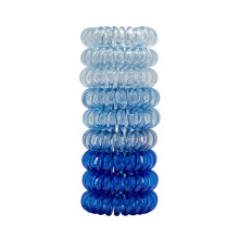 Spiral Hair Ties Gradient Ocean Blue, No Crease Hair Coils for Women, Comfortable AllDay Hold
