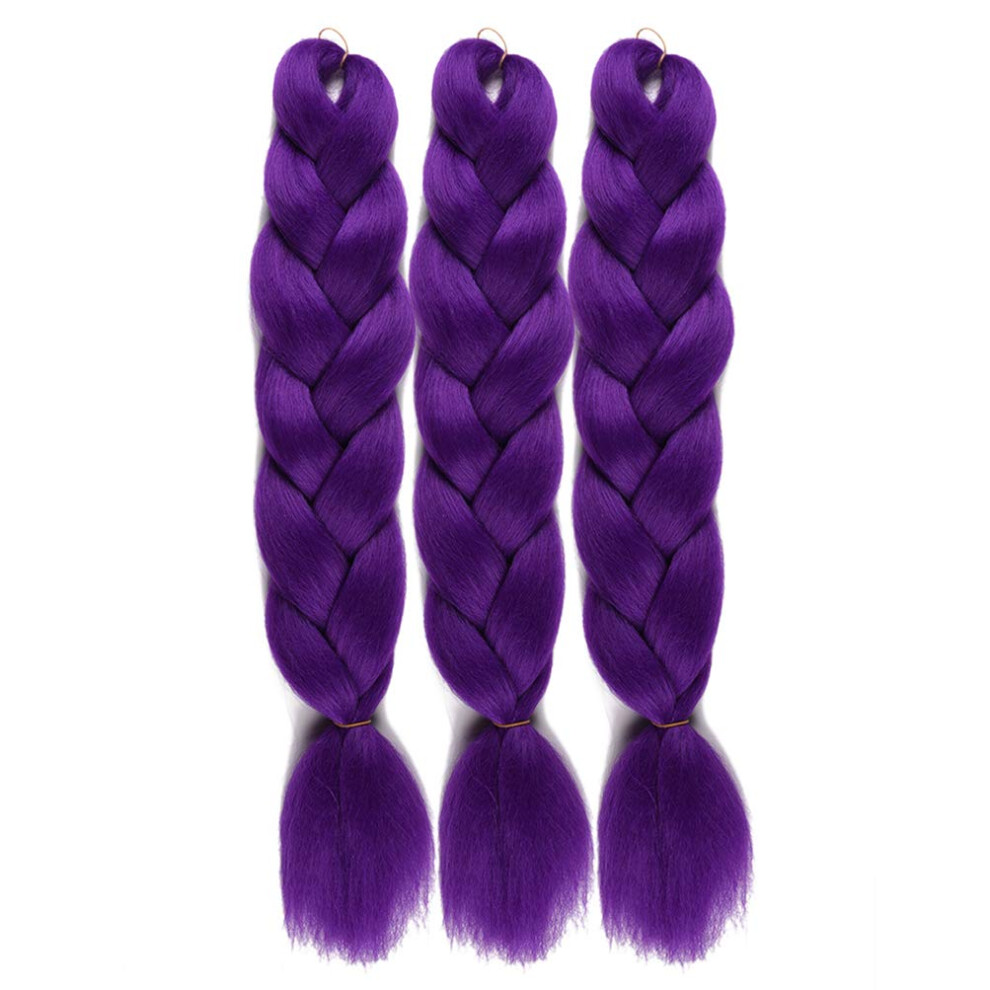 Braiding Hair Extensions 24 Inch Purple Jumbo Twist for Black Women Flame Retardant Synthetic Fiber