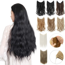 20 Inch Halo Hair Extensions Icy Blonde Invisible Wire for Instant Length and Volume