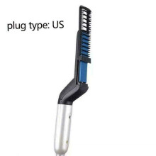 Beard Straightener and Hair Straightening Comb with Ceramic Brush, Fast Heat Up, Travel Size, Black