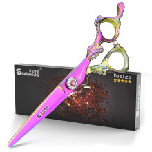6 Inch Hair Cutting Scissors Kit with Case, Ergonomic Stainless Steel Blades for Salon and Home (Purple)
