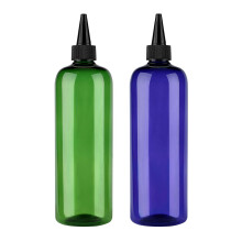 Hair Color Applicator Bottle 500ml PET Plastic Squeeze Bottles with Twist Cap Green and Blue 2 Pack
