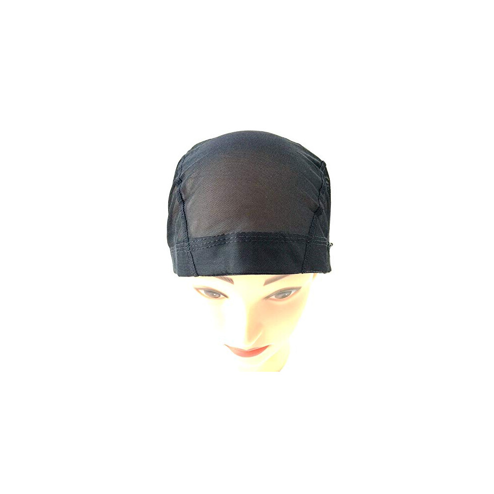 Unisex Black Mesh Wig Cap Set With Breathable Dome Style, Stretch Fit And Secure Elastic Band, 5Pcs