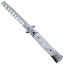 Metal Switchblade Folding Hair Comb with Retro Handle for Beard, Mustache and Hair Grooming