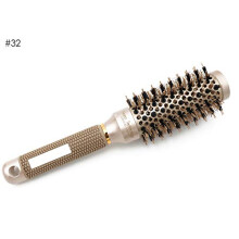 Round Hair Brush with Boar Bristles, Ceramic Ionic, Reduces Frizz, Adds Shine, for Curling and Volume
