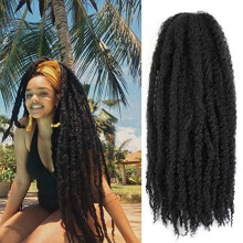 Braiding Hair Extensions 24 Inch Kinky Synthetic Crochet for Faux Locs and Protective Styling