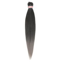 52 Inch Pre Stretched Braiding Hair 3 Pack Black Dark Grey Yaki Texture Synthetic Extensions
