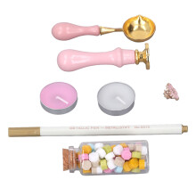 Versiegelungsstempelset mit Macaron-Muster, Holzgriff, 20,9 cm