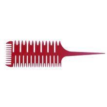 Hair Highlighting Comb with 3Way Sectioning, AntiStatic Smooth Teeth, Professional Hair Coloring Tool Red
