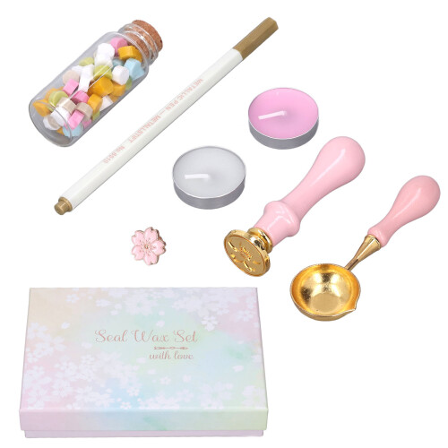 Versiegelungsstempelset mit Macaron-Muster, Holzgriff, 20,9 cm 1