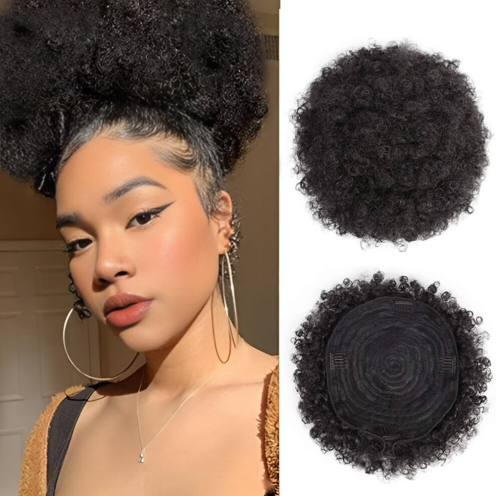 Unisex Extra Large Afro Puff Ponytail, Kinky Curly Bun Extension With Clips (2)