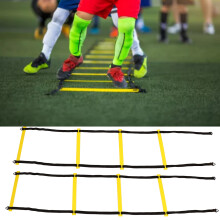 2PCS Agility Training Ladder PP/Nylon Yellow & Black, 42cm Step