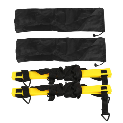 2PCS Agility Training Ladder PP/Nylon Yellow & Black, 42cm Step 1