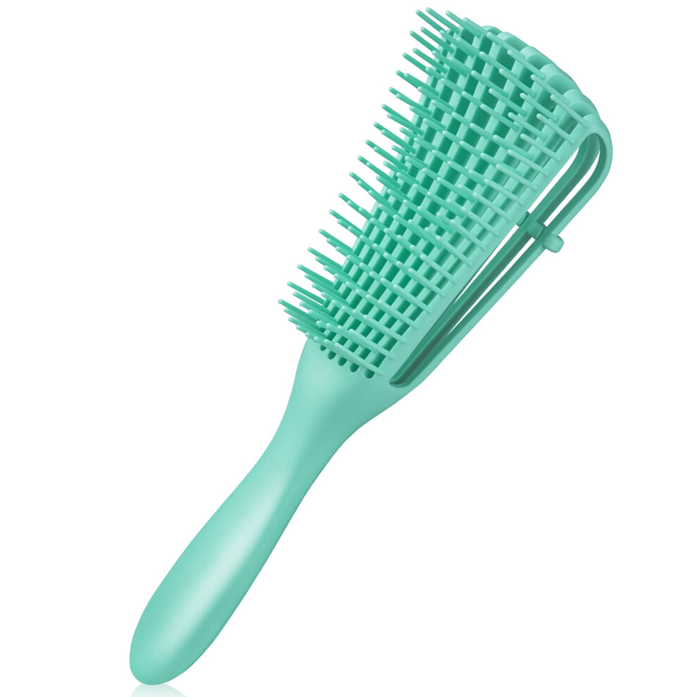 Green/Black Detangling Brush For Natural Hair, Pain Afro Hair Brush For 3A To 4C Wet Or Dry