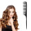 Rat Tail Comb and Wide Tooth Comb Set with Precision Sectioning Tail, Anti Static Detangling, Black 2 Pack 4