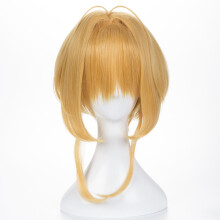 Women's Short Blonde Cosplay Wig Heat Resistant Synthetic Fiber with Wig Cap for Anime Costume
